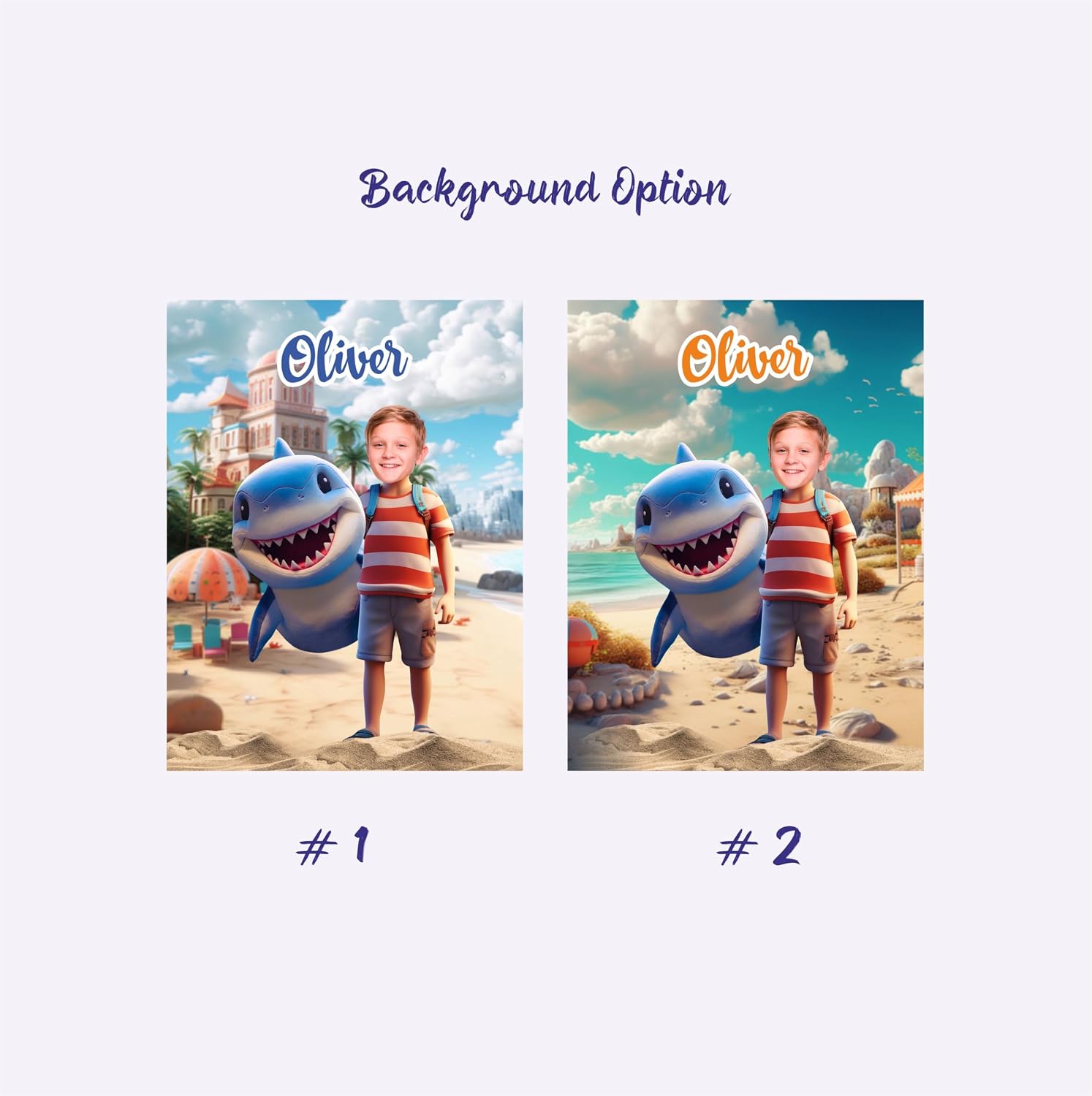 Personalized Throw Blankets, Shark and Boy Custom Picture Blankets 30 x 40, Best Gifts for Teenage Boys Son Brother, Non Toy Gifts for Kids, Ocean Theme Photo on a Blanket, 5 Year Old Boy Gifts KC29