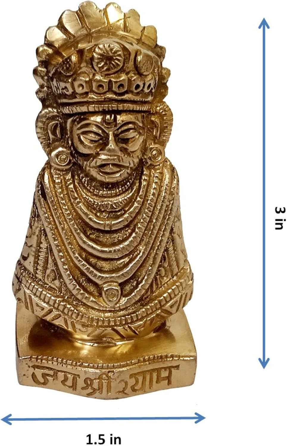 Purpledip Rare Brass Idol Khatu Shyam Ji: Barbarika, Son of Ghatotkacha, Equivalent of Krishna (12652)