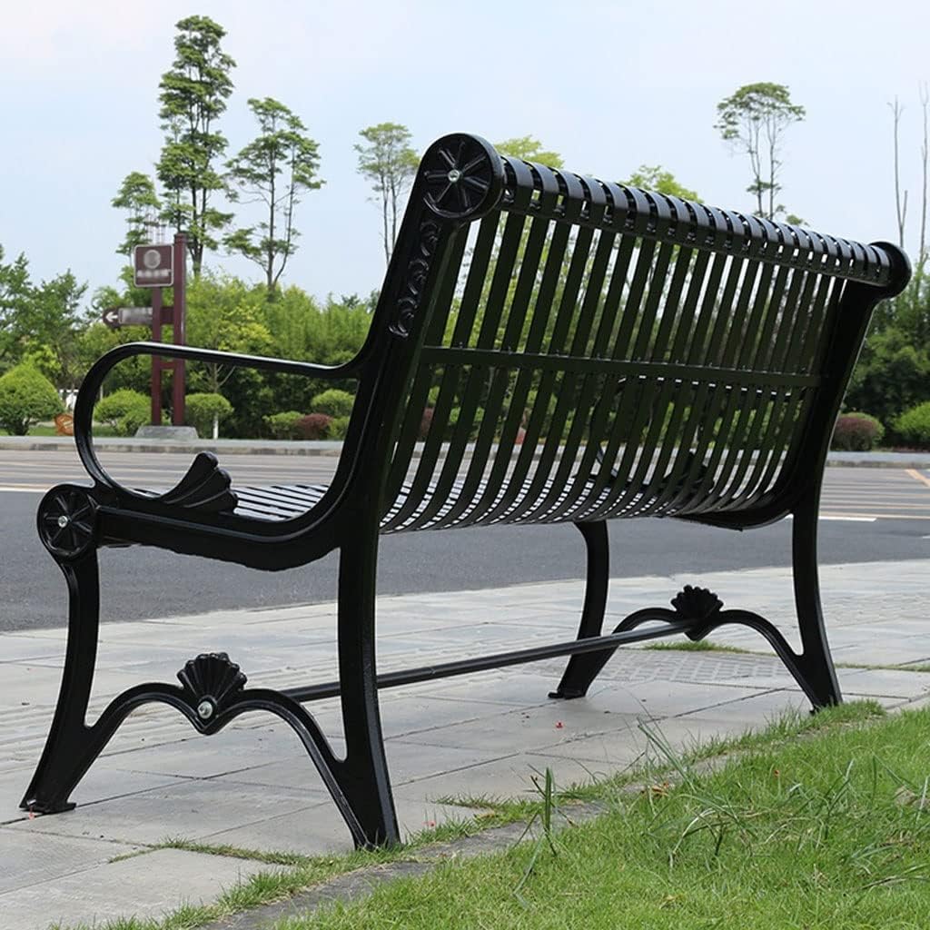 Park Benches Park Bench Outdoor Iron Bench Community Square Leisure Chair Double Seat Suitable for Outdoor Courtyard Park Bench Outdoor Benches(1.5m)