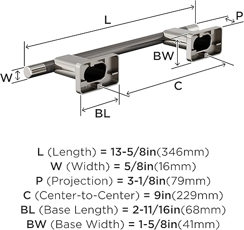 Vista 122 de Amerock BH26615PNBBZ Toallero de níquel pulido/champán dorado Toallero de 24 pulgadas (24.016 in) Esquire Toallero de baño Accesorios