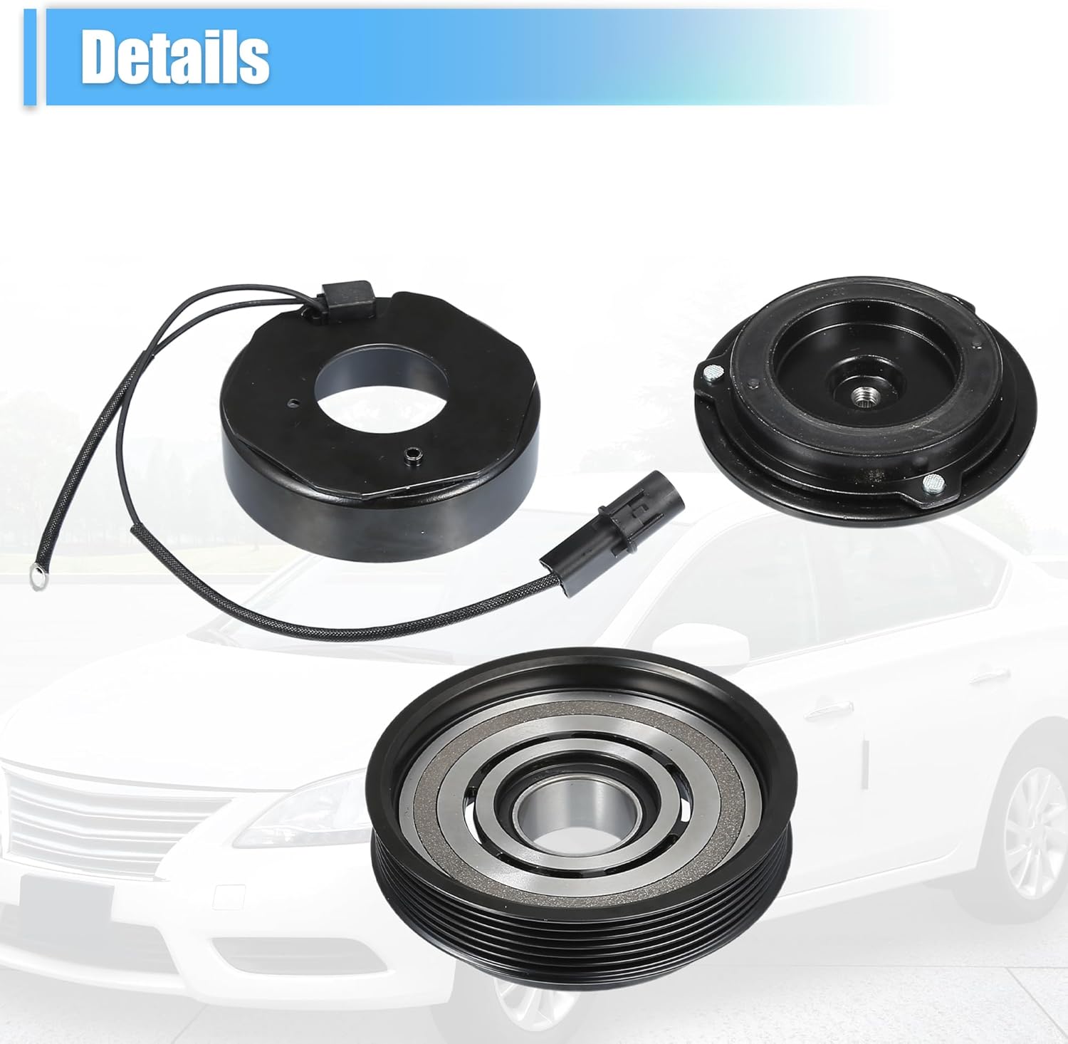 uxcell AC Compressor Clutch Set Replace for Kia Forte 2010-2013 A/C Clutch Repair Assembly