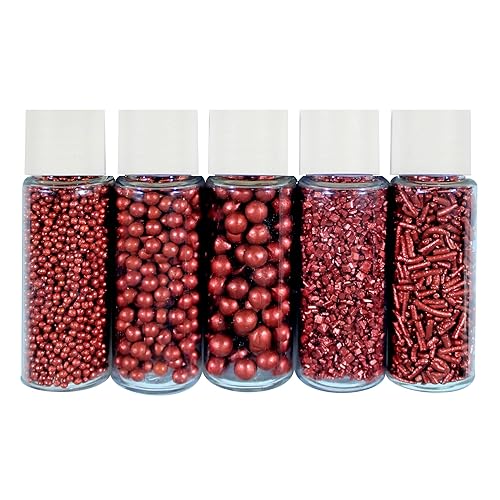 Miniatura 2 de Gránulos Confect para decoración de pasteles y cupcakes, paquete surtido de 5 gránulos de cobre para el regreso a la escuela, mezcla de grageas,