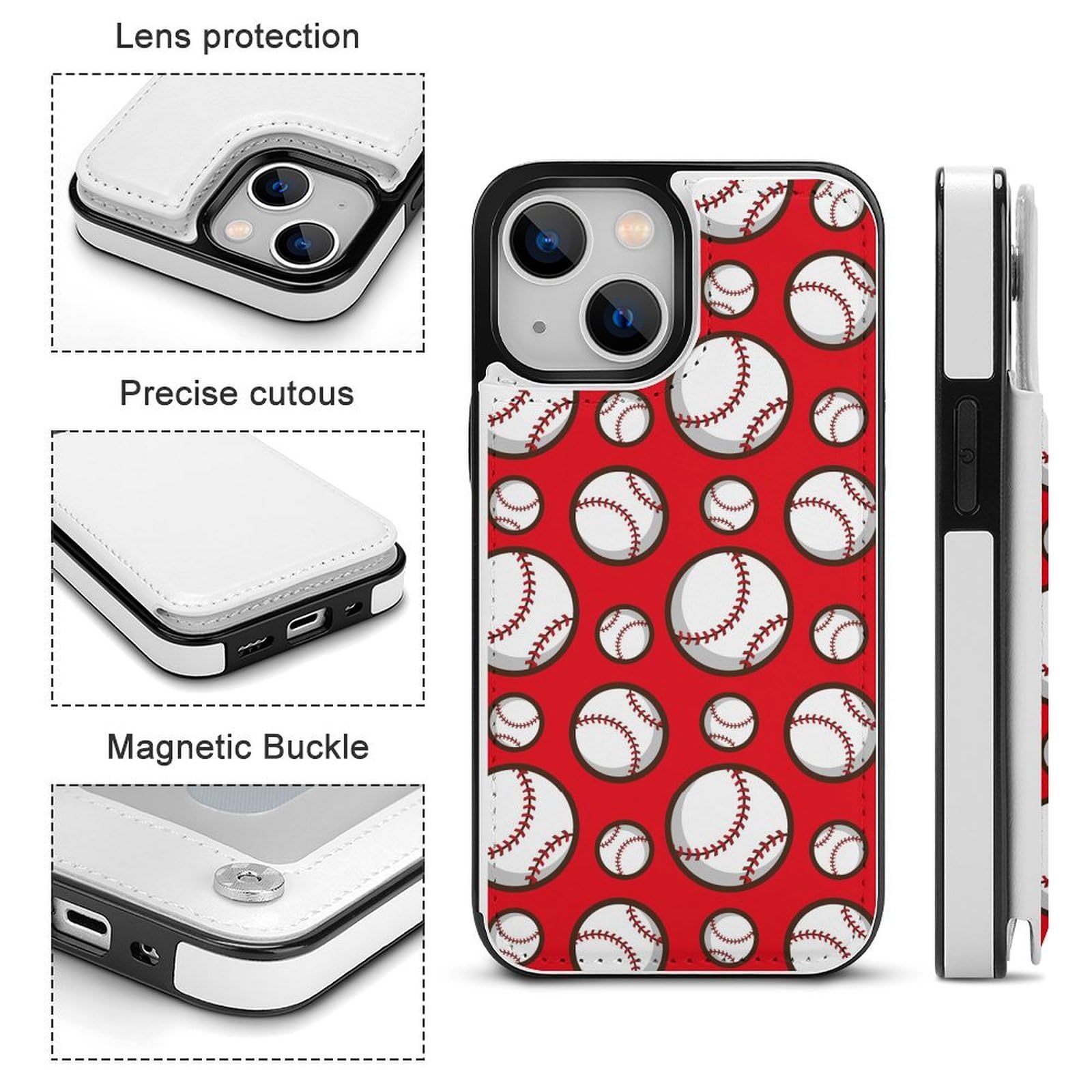 Amazon.co.jp: 【iPhoneXR ケース 手帳型】 野球柄 レッド