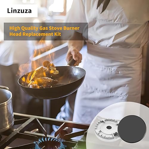 Miniatura 6 de Juego de 4 tapas universales para quemadores de gas, tapas de estufa de alto rendimiento de cocción para quemadores de gas, tapa de repuesto para la