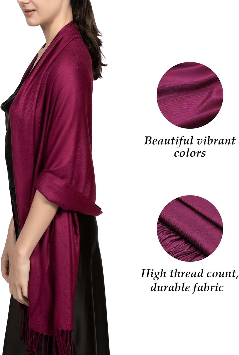 Achillea Soft Silky Pashmina Scarf for Women – Shawl Wrap for Evening Dresses, Bridesmaids, Weddings & Everyday Wear - Image 6