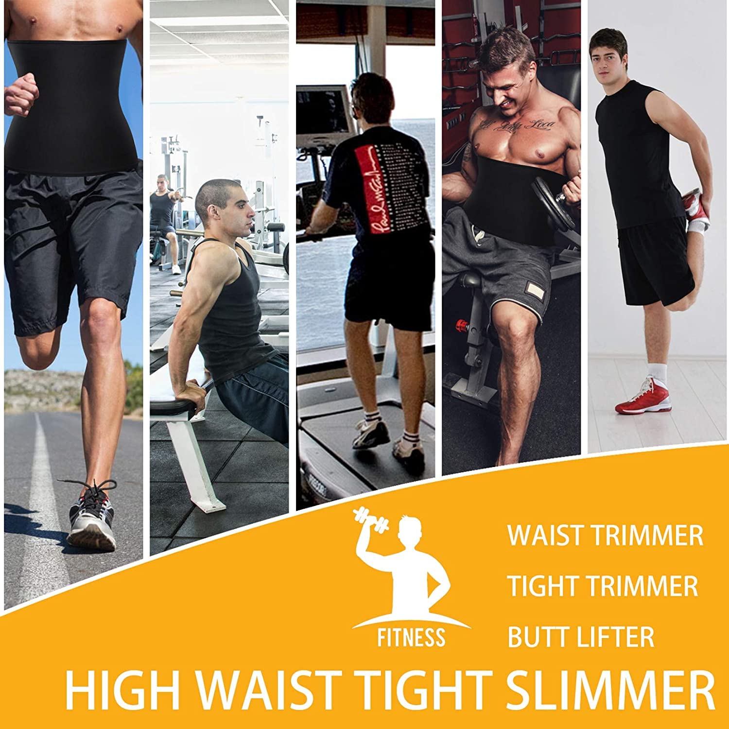 KUMAYES Fascia Addominale Dimagrante Uomo Cintura Regolabile Allenamento Sauna di Neoprene Fascia Snellente Waist Trimmer