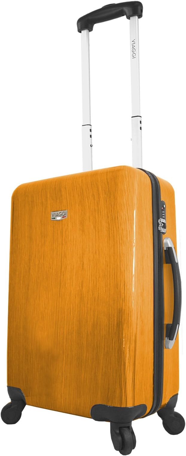 Viaggi Mia Italy Murano Hardside Spinner Carry-on, Orange, One Size