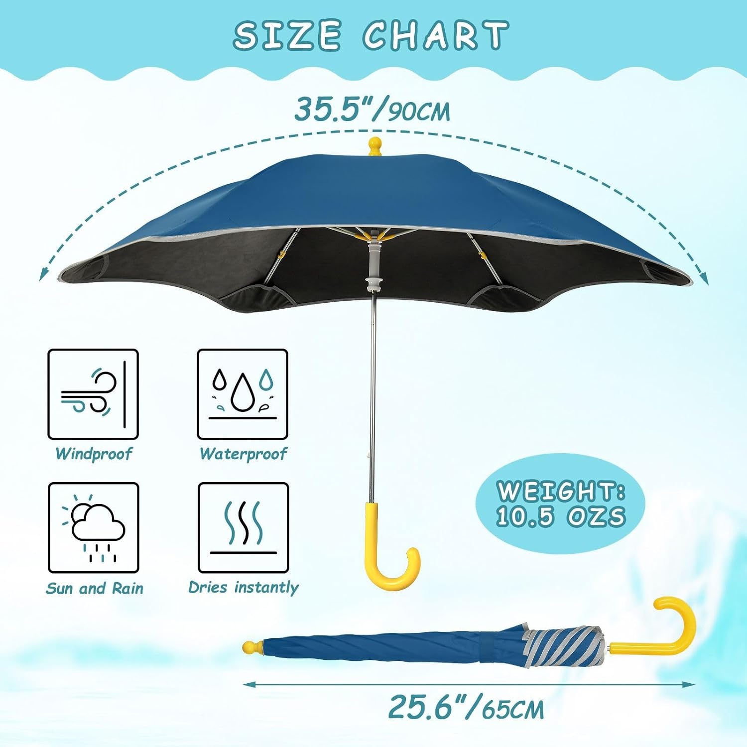 ODAWA Kids Umbrella Magnolia Sturdy Umbrellas for Rain Umbrellas with Easy Grip Strap