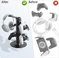 Vista 5 de Serie de soporte para auriculares y controlador (negro, 2 niveles)