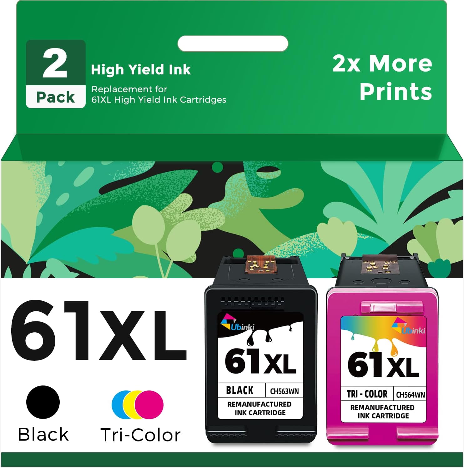Remanufactured Ink Cartridge Replacement for HP Ink 61 (Black Color 2-Pack) 61XL Combo for HP61 4500 5530 4502 2540 1000 1055 1010 1510 3050 4630 2620 4501 4635 4632 2542 Printer BK Tricolor Remanufactured Ink Cartridge Replacement for HP Ink 61 (Black Color 2-Pack) 61XL Combo for HP61 4500 5530 4502 2540 1000 1055 1010 1510 3050 4630 2620 4501 4635 4632 2542 Printer BK Tricolor