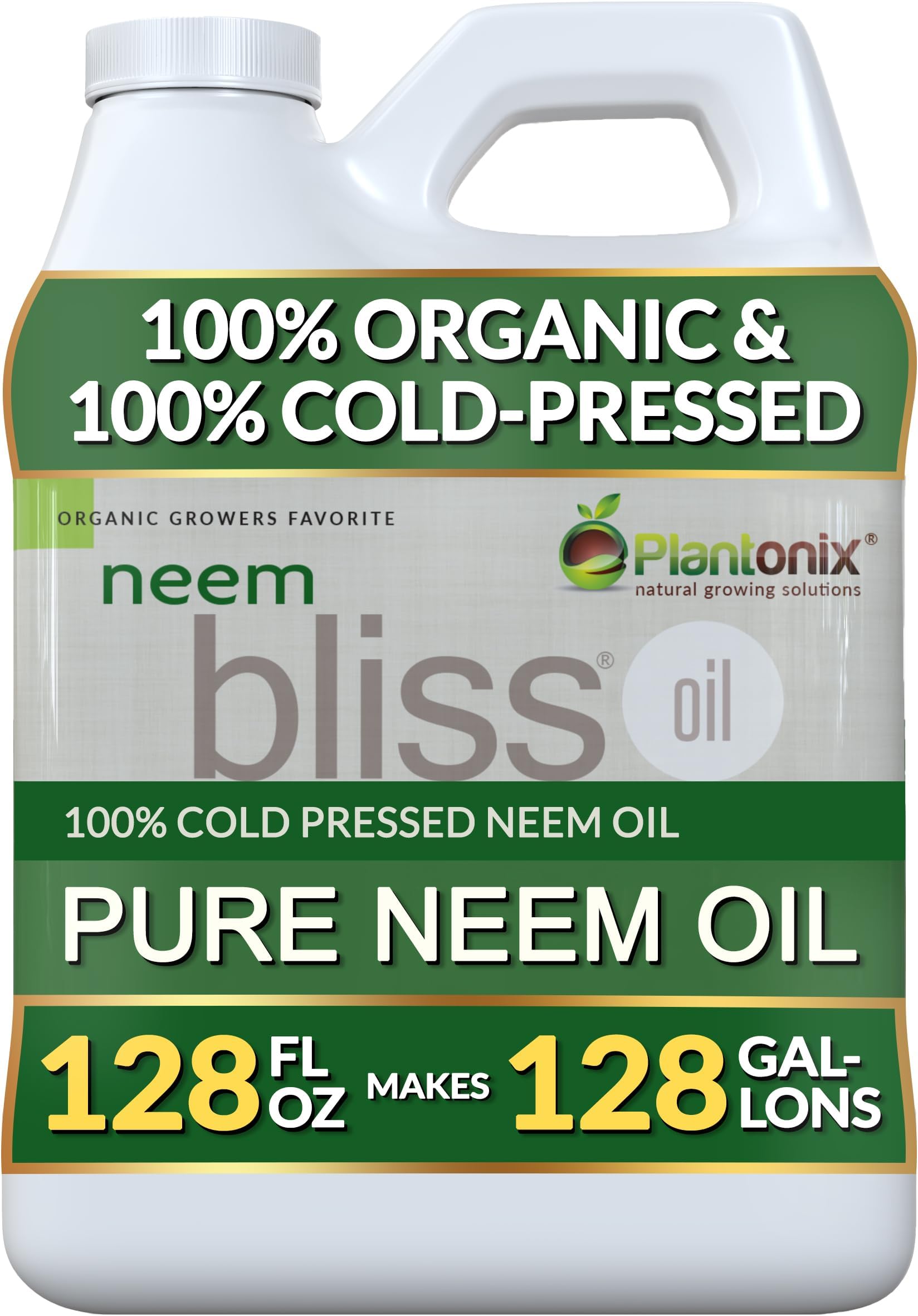 Neem Bliss (1 Gallon) - Pure Neem Oil Concentrate - 100% Cold Pressed Neem Oil - All-Natural Neem Oil Concentrate - Pure Neem Oil Extract - Unrefined Neem Oil for Hair - Neem Seed Oil Concentrate