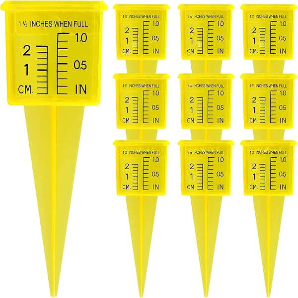 Fulasun Bright Yellow Reusable Garden Rain Gauge Set
