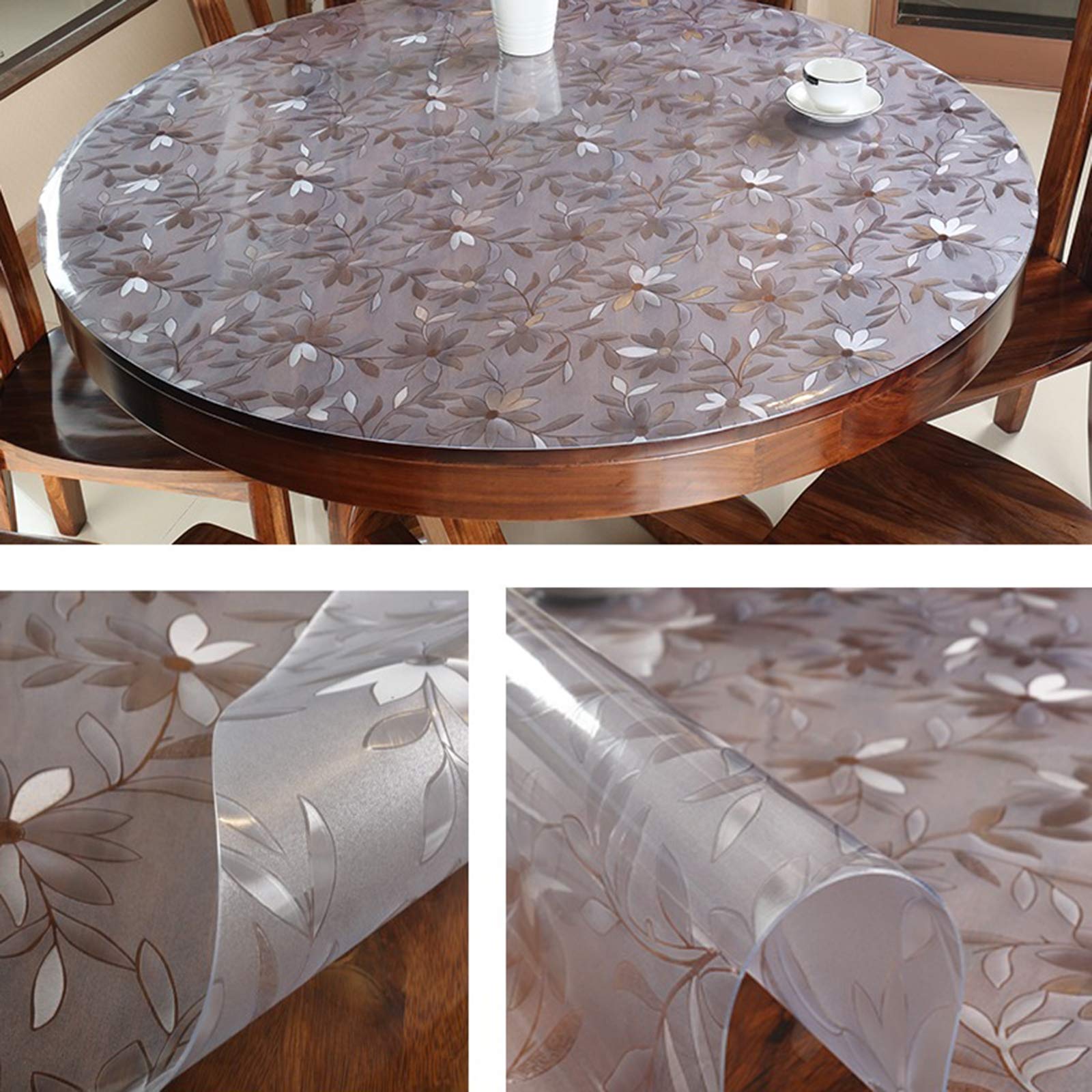 NURPELLE Doorzichtige, ronde tafelfolie met gladde randen, dikte 2 mm, verschillende maten of op maat gemaakt van doorzichtig pvc, diameter 105 cm NURPELLE Doorzichtige, ronde tafelfolie met gladde randen, dikte 2 mm, verschillende maten of op maat gemaakt van doorzichtig pvc, diameter 105 cm