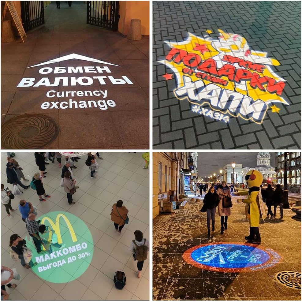 led gobo projector Waterproof Outdoor IP67 100watts Advertising Rotating LED Gobo Logo Projector The logo light (100W(outdoor), Black)