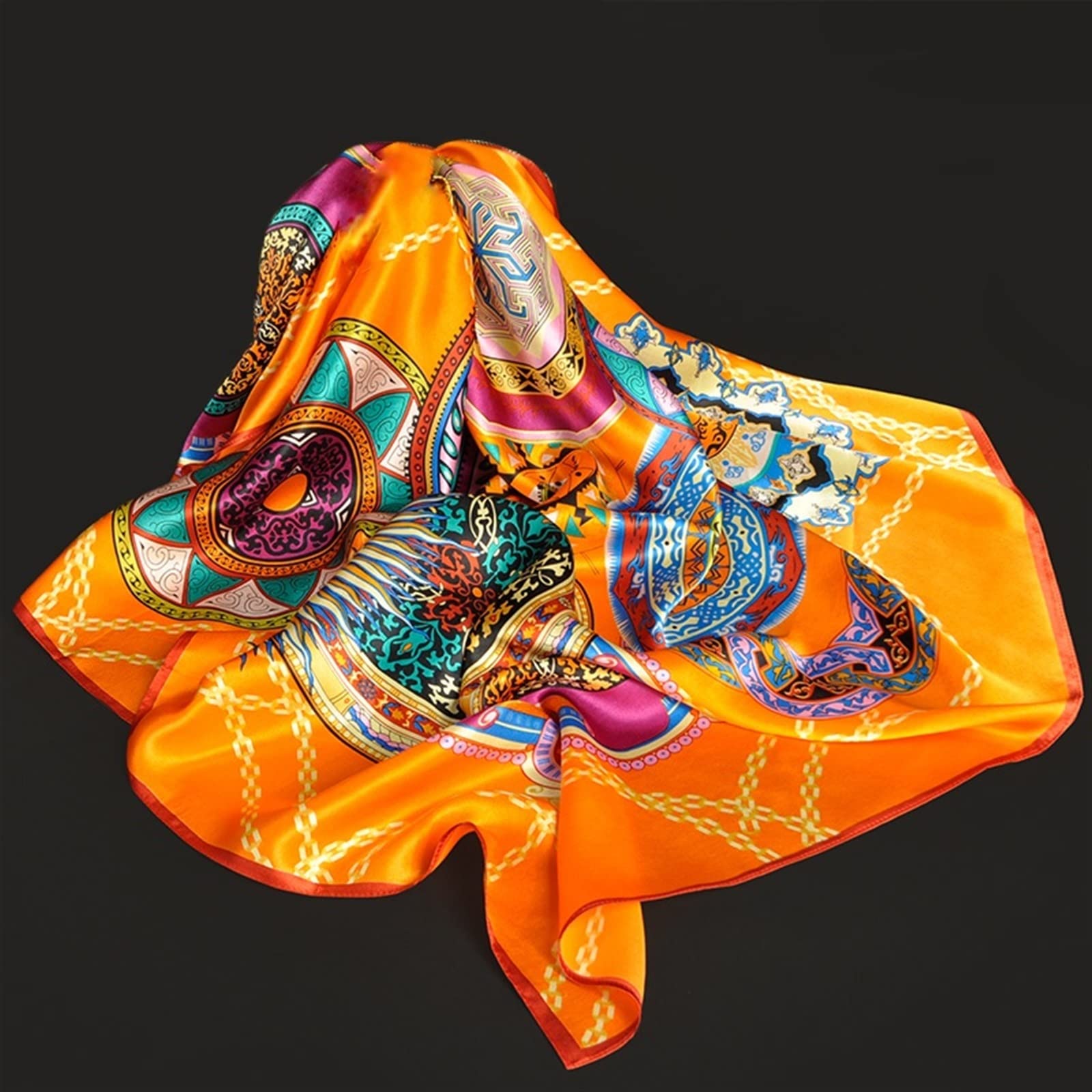 ACiyD Bufandas de Mujer Bufanda 100% Cuadrada para Mujer Bufanda Grande Turbante Estampado para Mujer Bufanda de Seda Cuadrada 90 * 90cm (Color : 3, Size : 90x90cm) (1 90x90cm)