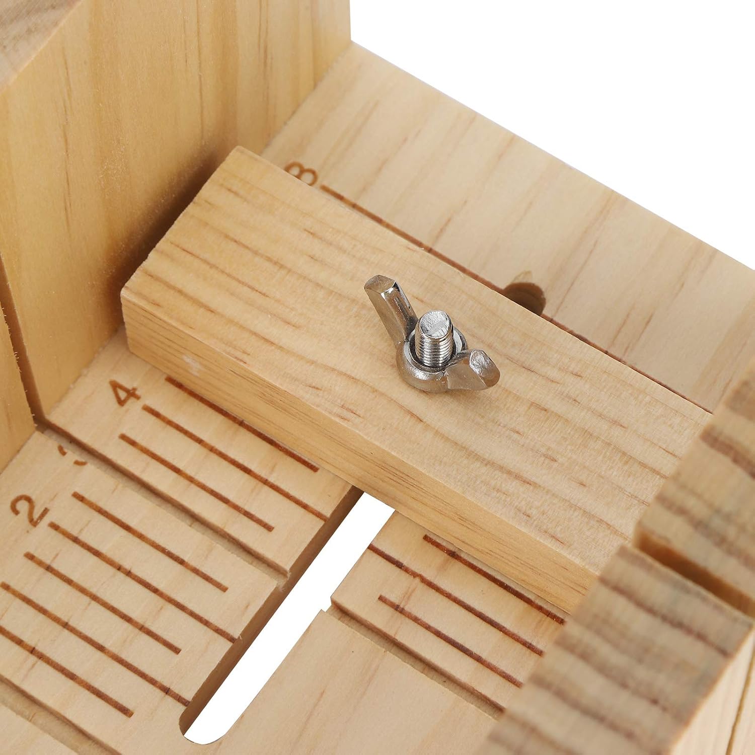 Wooden Loaf Soap Cutter Mold with 2 Slots Flexible Rectangular Soap Mold with Scale Marks for DIY Hand Made Candles