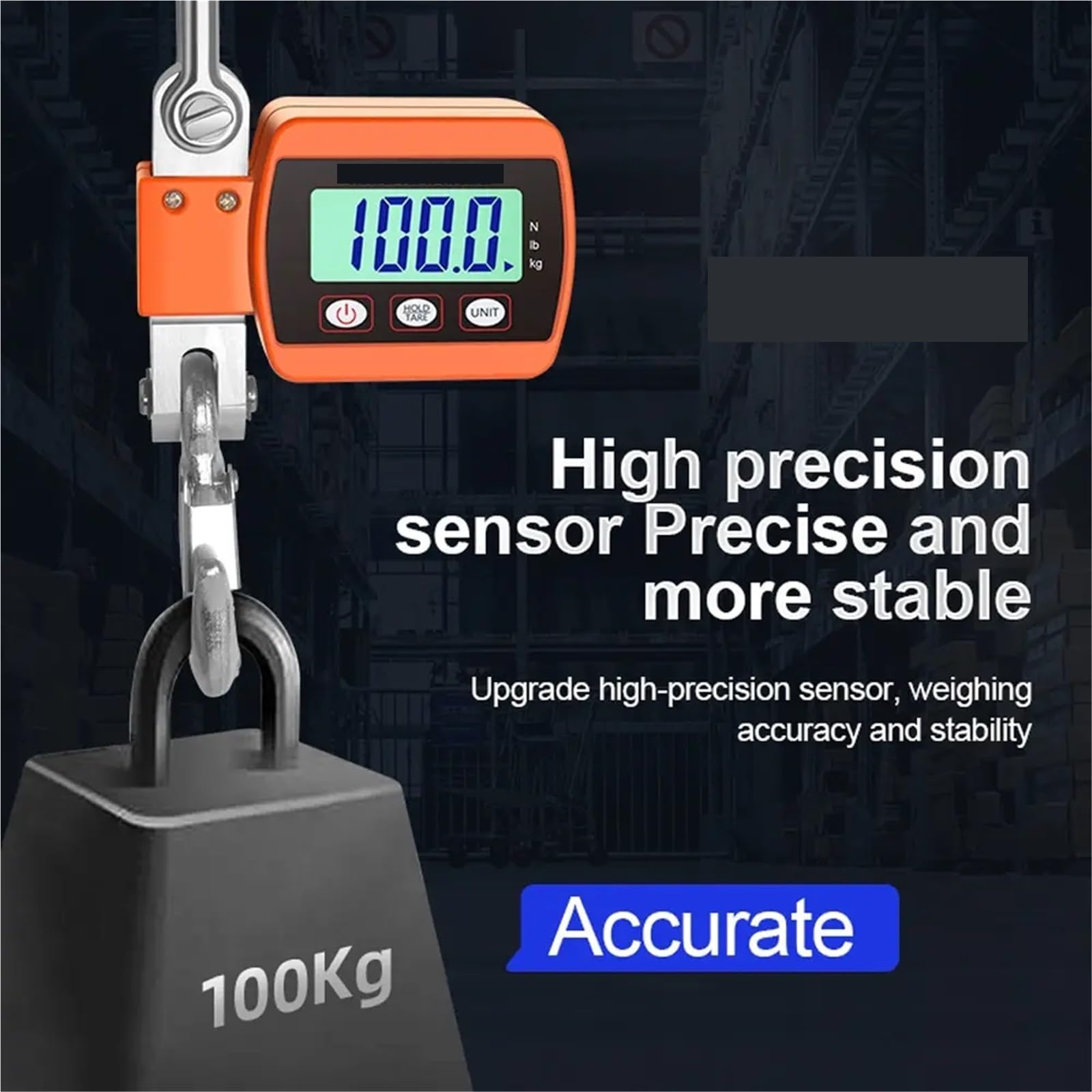0,05-500 kg Waga cyfrowa, waga dźwigowa, elektroniczna waga, waga hakowa do ciężkich zadań, narzędzie do ważenia, Precyzyjny i wszechstronny(Blauw)