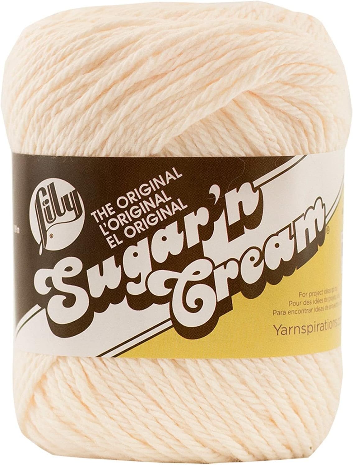 Lily Sugar'N Cream Soft Ecru Yarn - 6 Pack of 71g/2.5oz - Cotton - 4 Medium (Worsted) - 120 Yards - Knitting/Crochet