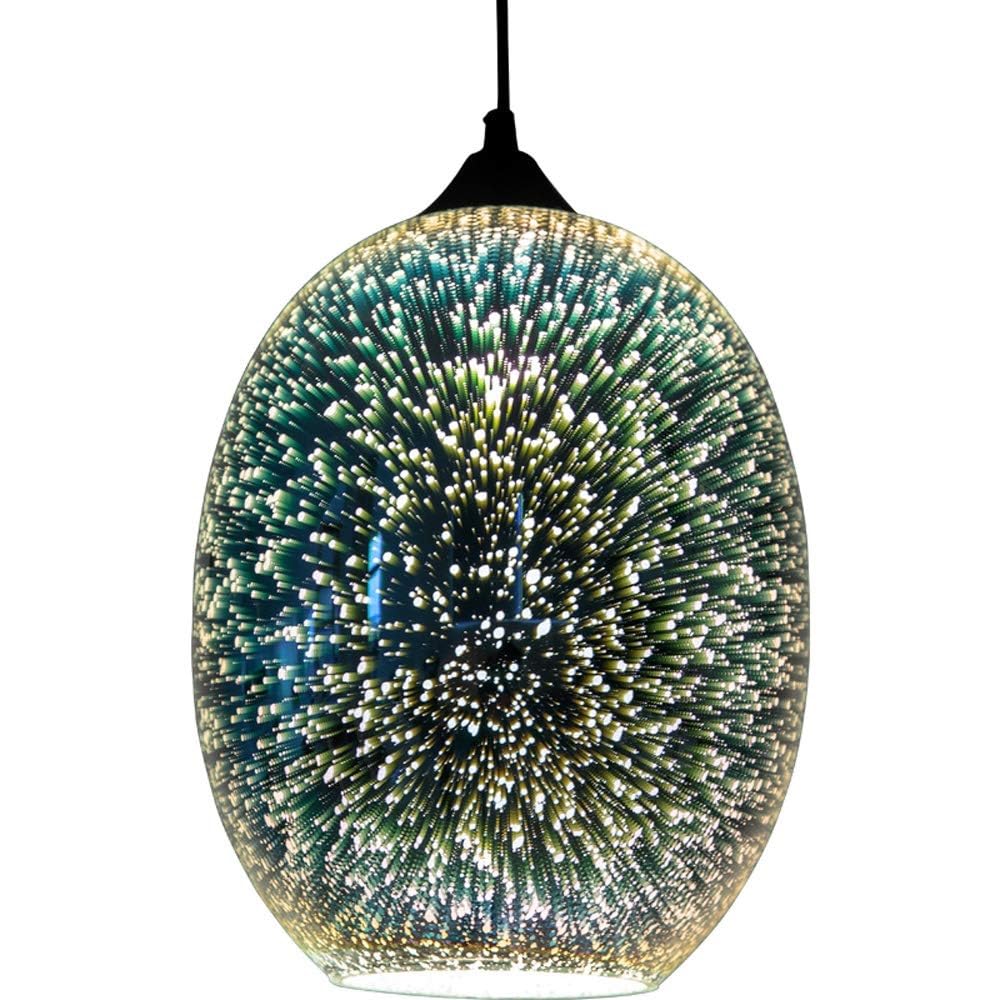 Ohne Stromanschluss Hängelampen mit Fernbedienung,Moderne Pendelleuchte aus buntem 3D-Glas,Glas Pendelleuchte mit batteriebetrieben,Hängeleuchte nicht fest verdrahtet,Mit wiederaufladbare Lichtquelle.