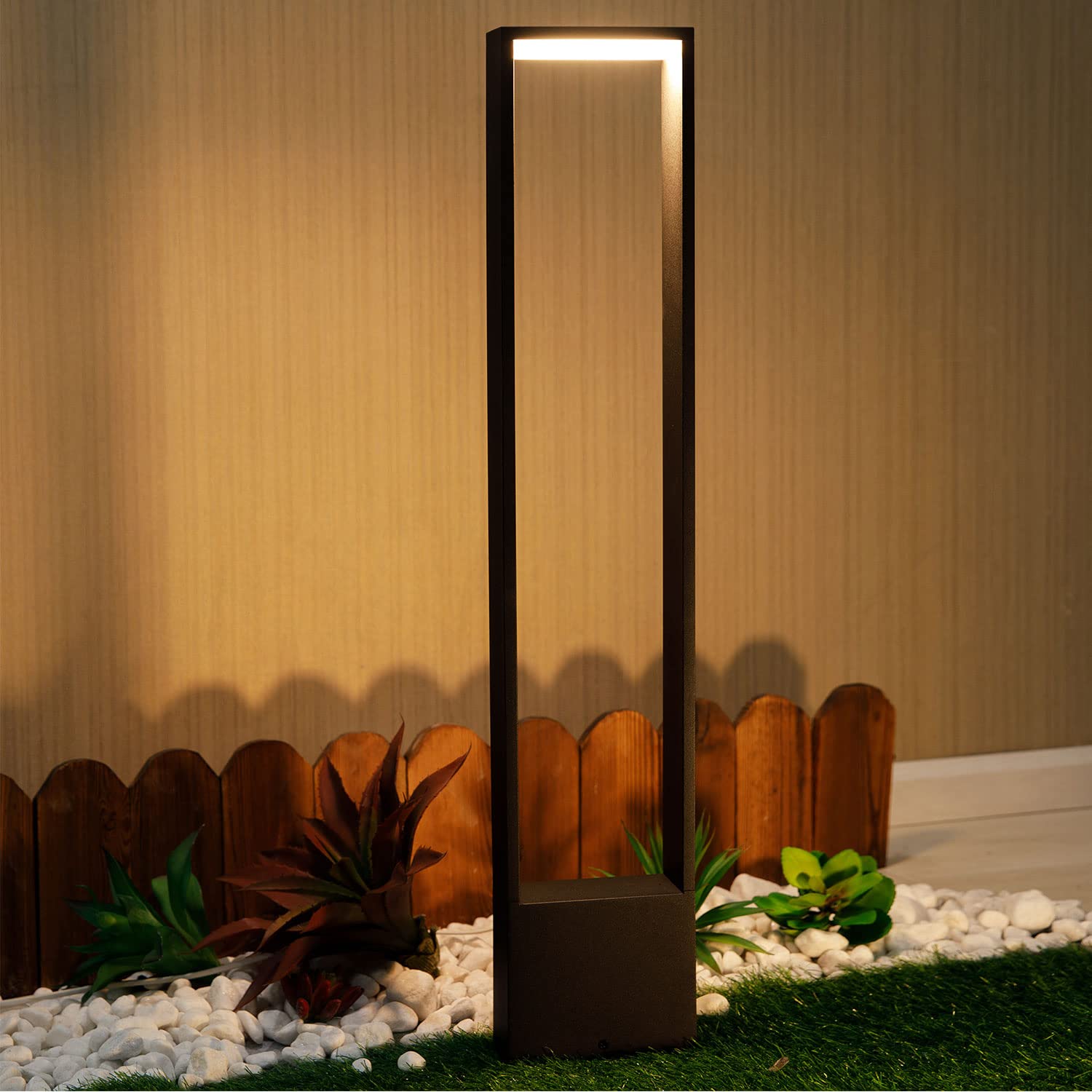 Luces LED para caminos de exterior, diseño europeo moderno, luces para jardín, iluminación paisajística, lámpara de bolardo decorativa, IP54, resistente al agua, aluminio negro, para pasarelas, patios