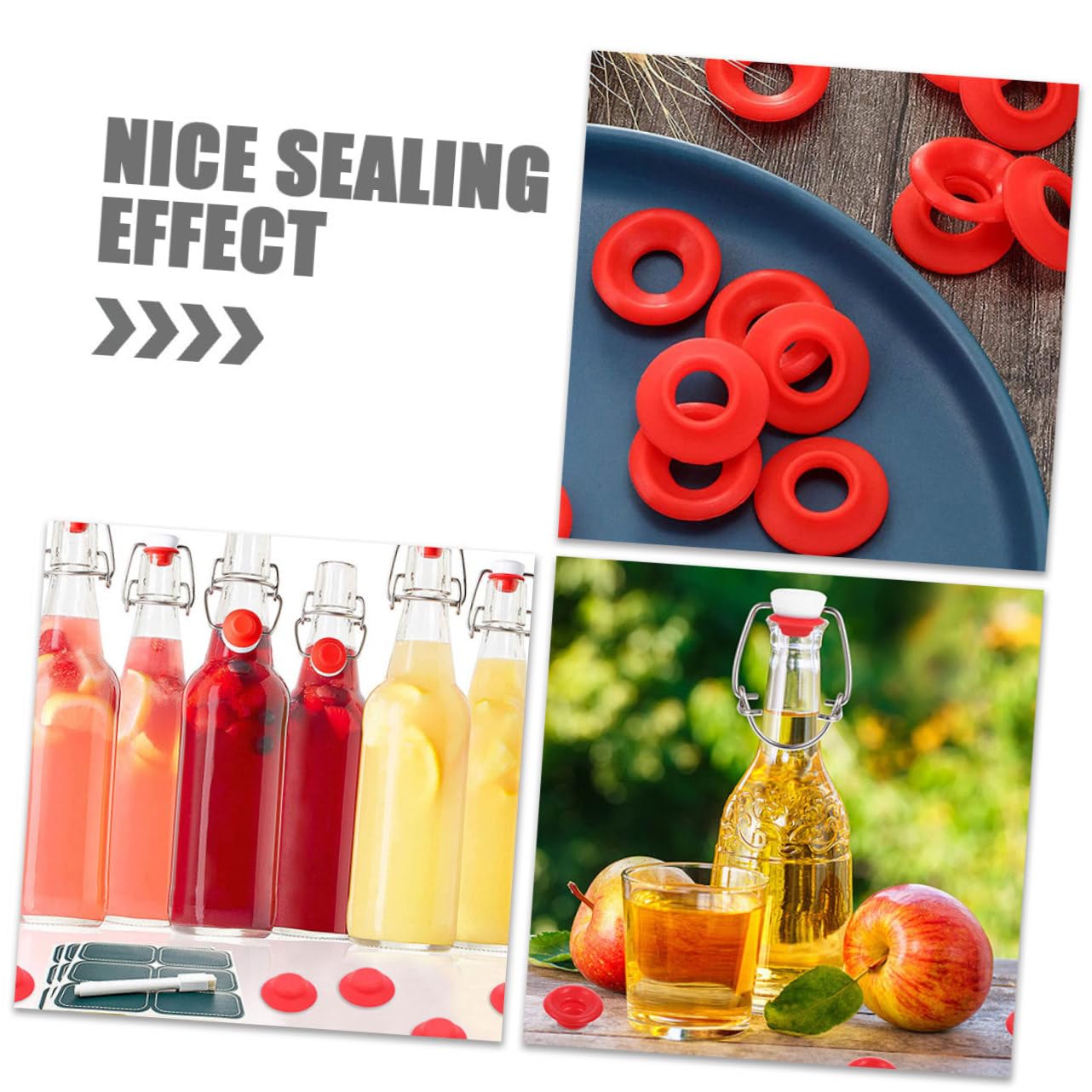 CONGARTENO 24pcs Leak Swing Top Bottle Gaskets Seal Washers for Home Brewing Compatible with Various Bottle Sealing Caps for Beer and Soda Freshness and Carbonation