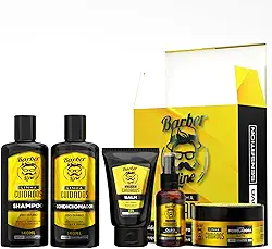 Kit Para Barba Shampoo, Condicionador, Balm, Óleo E Cera (Sem máquina)