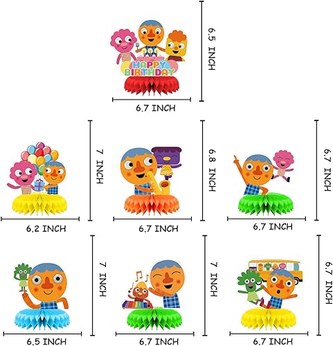 Miniatura 2 de Decoración de fiesta de canciones súper simples, centros de mesa de panal de abeja, decoración de mesa lateral doble 3D, canciones súper simples,