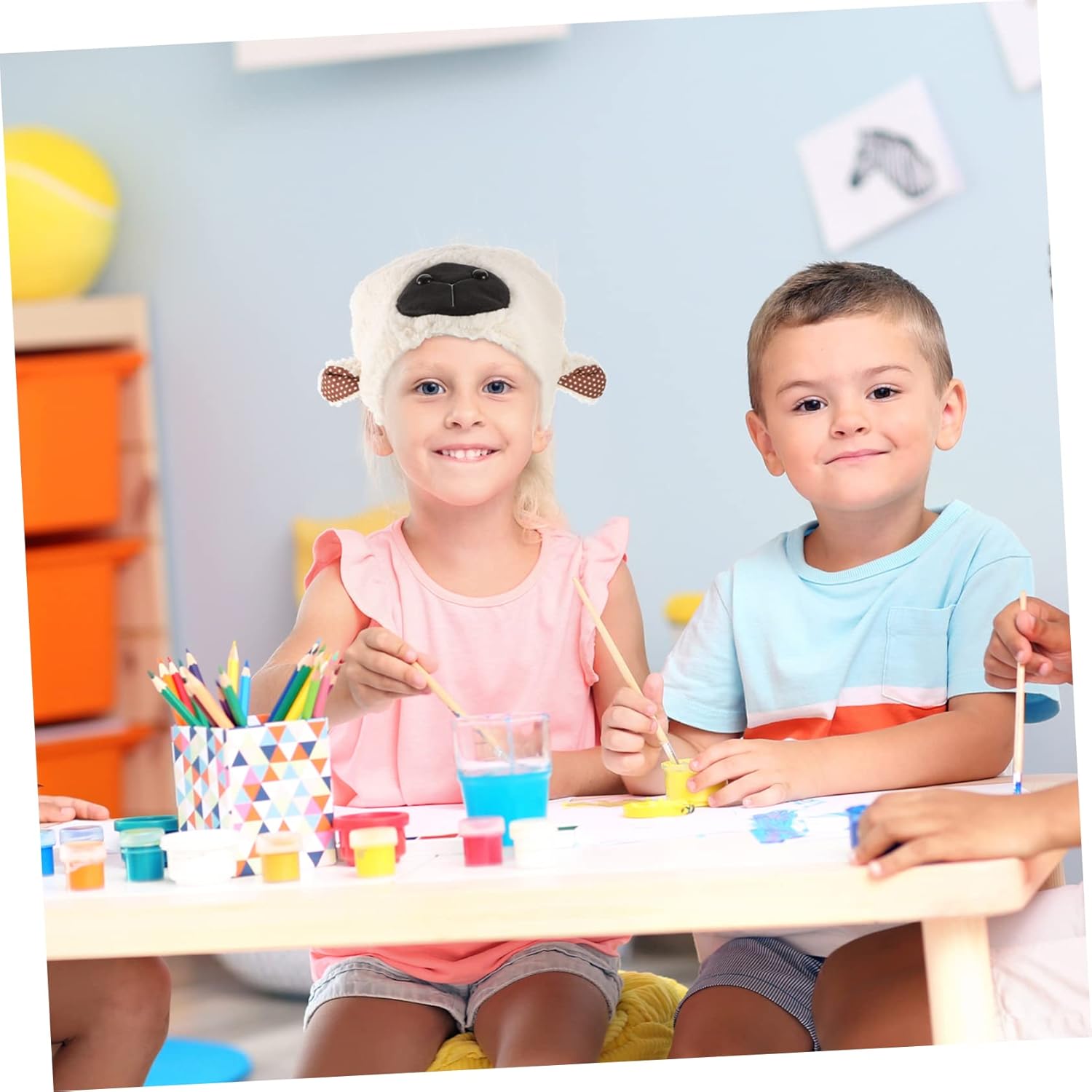 KESYOO Lamb Ears Hat Kids Tiara Kids Costume Winter Clothing Black Sheep Hat Sheep Costume Cosplay Ear Headg Cartoon Photography Props Plush White Child - Image 9