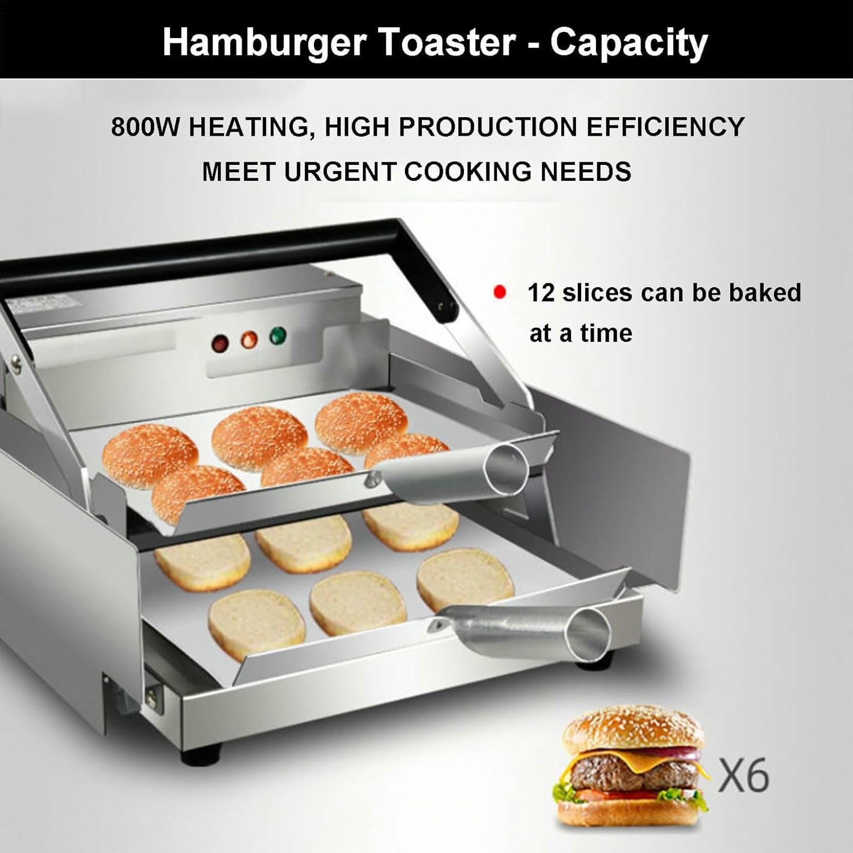 Tostadore Elettrico Commerciale Hamburger Bun, Cottura A Doppio Strato per La Grigliatura Efficiente, Ideale per Ristoranti E caffè