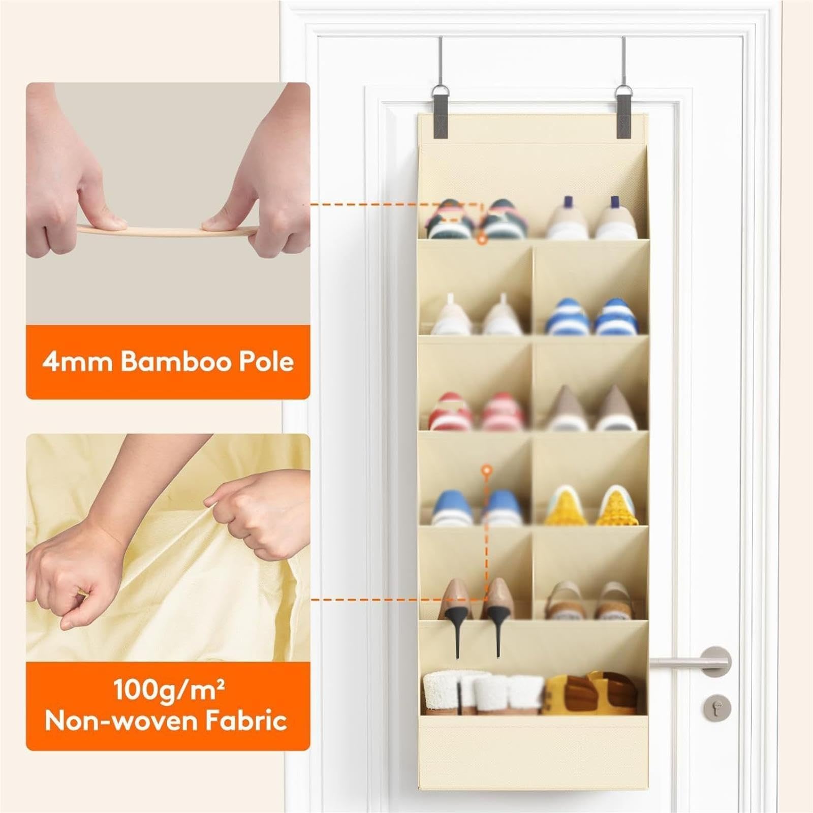 Étagère à Chaussures au-Dessus de la Porte, Organisateur de Chaussures