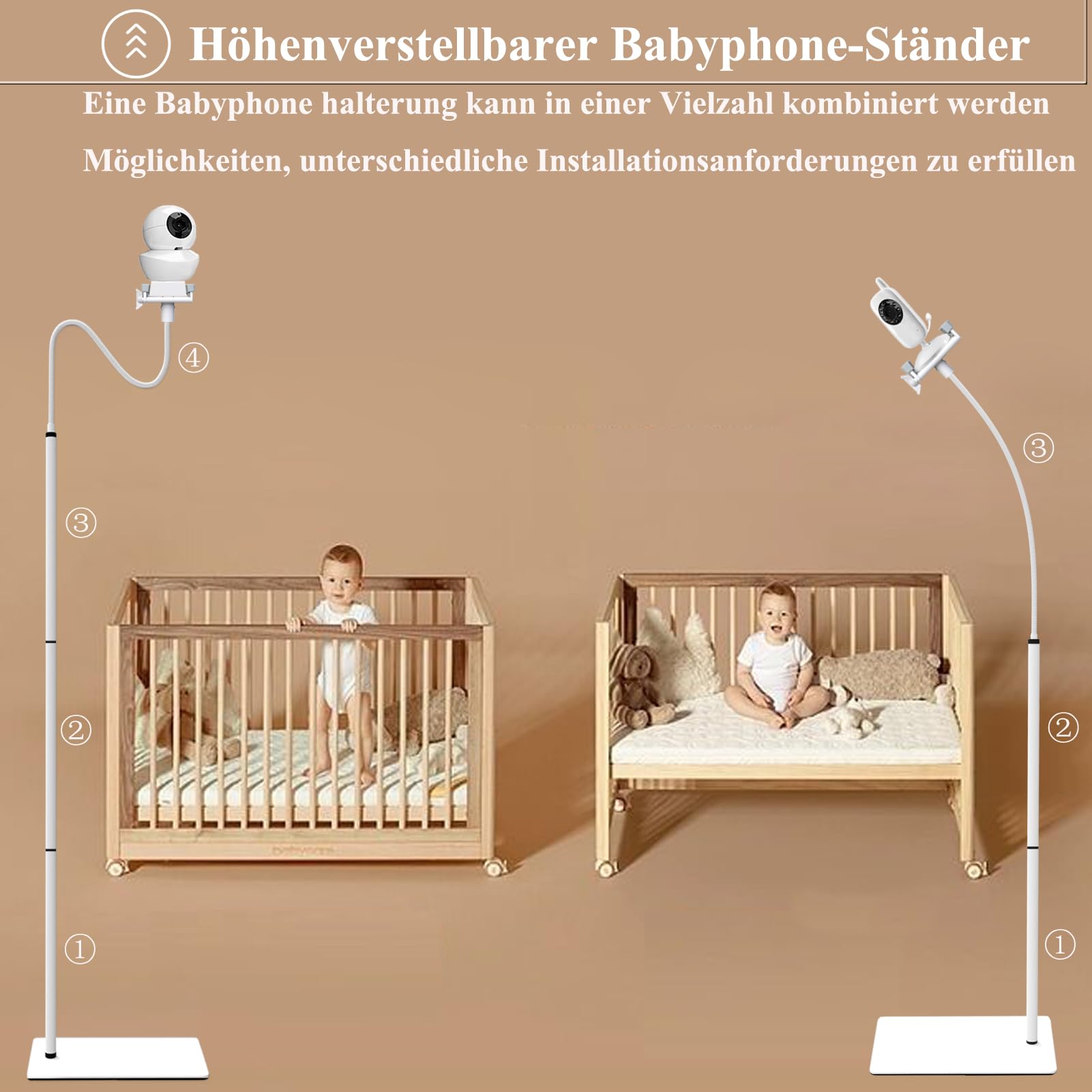 Supporto da pavimento per baby monitor compatibile con Philips Avent/eufy/GHB/BOIFUN/Hellobaby/NWOUIIAY/TakTark e compatibile con la maggior parte delle videocamere per bambini