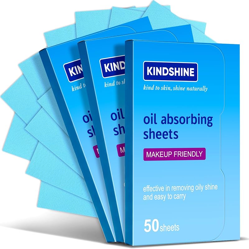 Papel antibrilho facial kindshine KINESHINE, pacote com 150 unidades