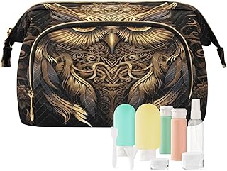 Kigai Gold Owl Makeup Bag Cosmetic Bag for Wo...