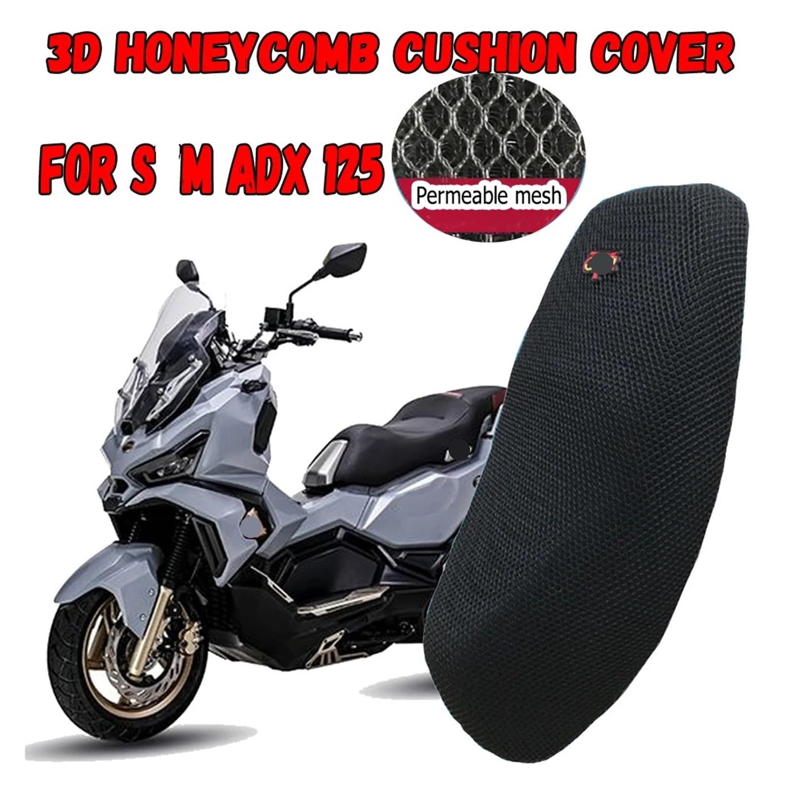 Motociclo Coprisedile Cuscino Moto 3D Traspirante Mesh Protezione Cuscino Coprisedile In Tessuto Di Nylon Sella Per SYM ADX 125 Adx125