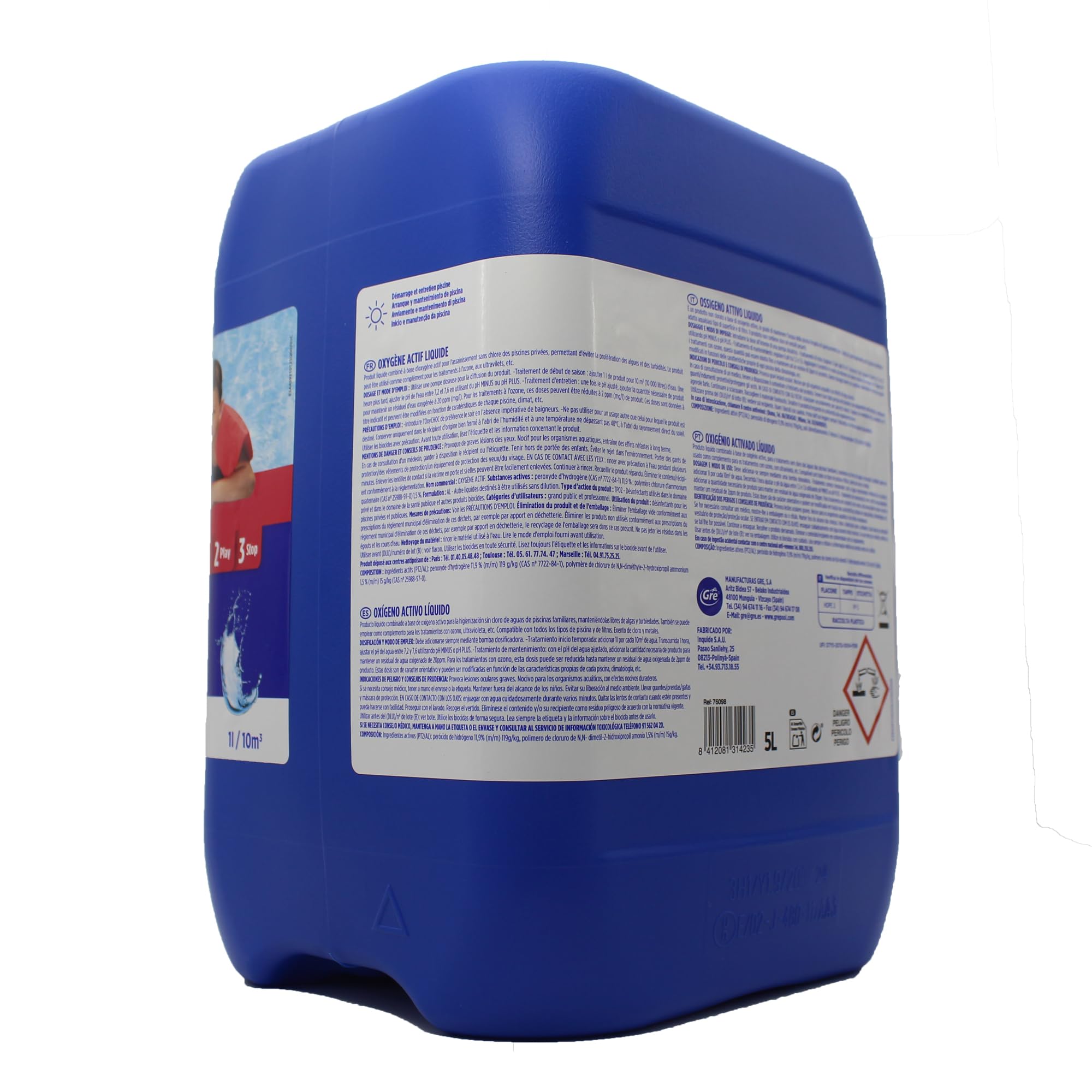 76098 OxyChoc, Oxygène Actif Liquide, sans Chlore - 5L