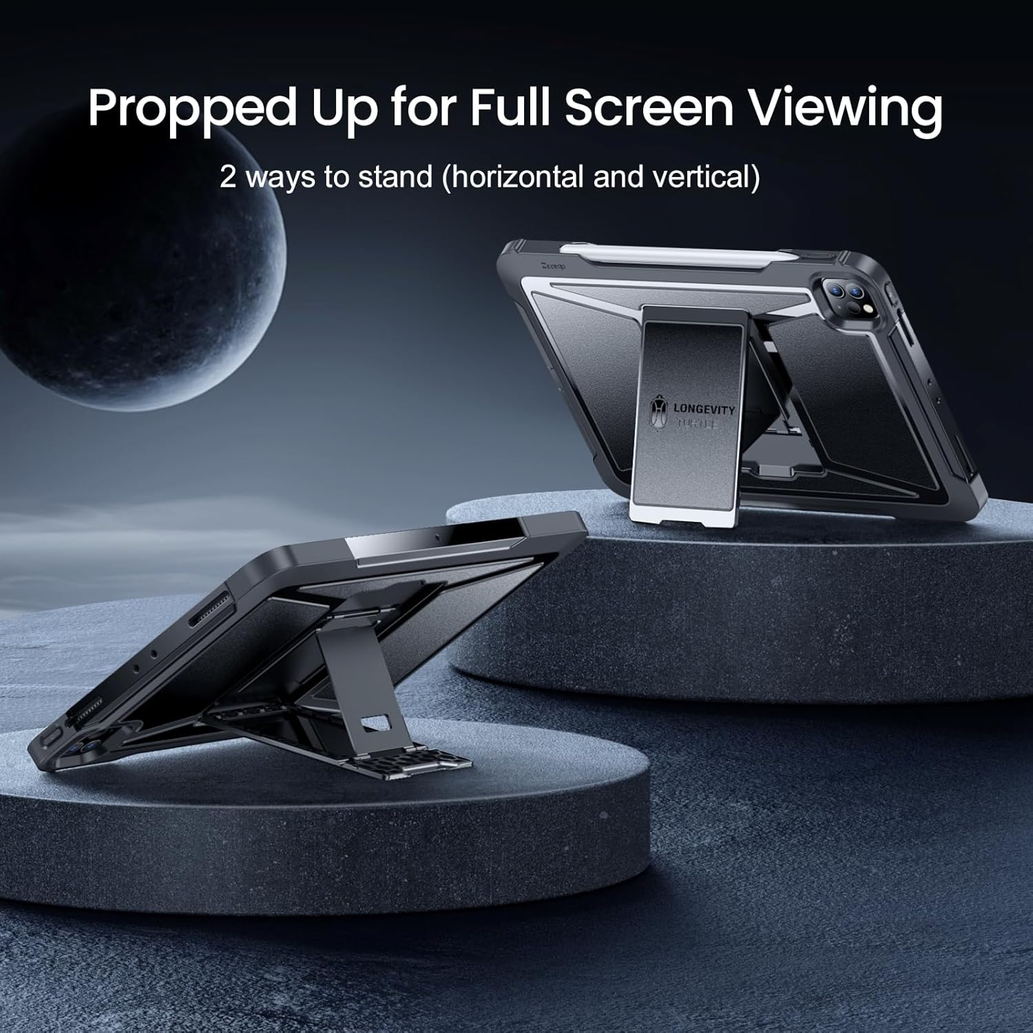 ZtotopCases for iPad Pro 12.9 Case 6th/5th/4th Generation 2022/2021/2020, Full Body Protective Rugged Cover with [Pencil Holder + Screen Protector] for iPad Pro 12.9 Inch 6th/5th/4th Gen, Gray