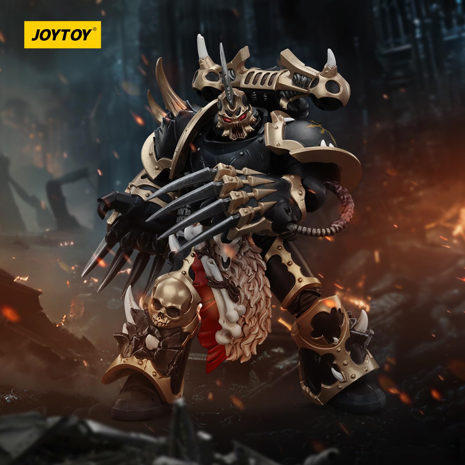 JOYTOY Warhammer 40k Chaos Space Marines, Chaos Space Marines Black Legion Chosen with Lightning Claws 1/18 Action Figure - Image 2
