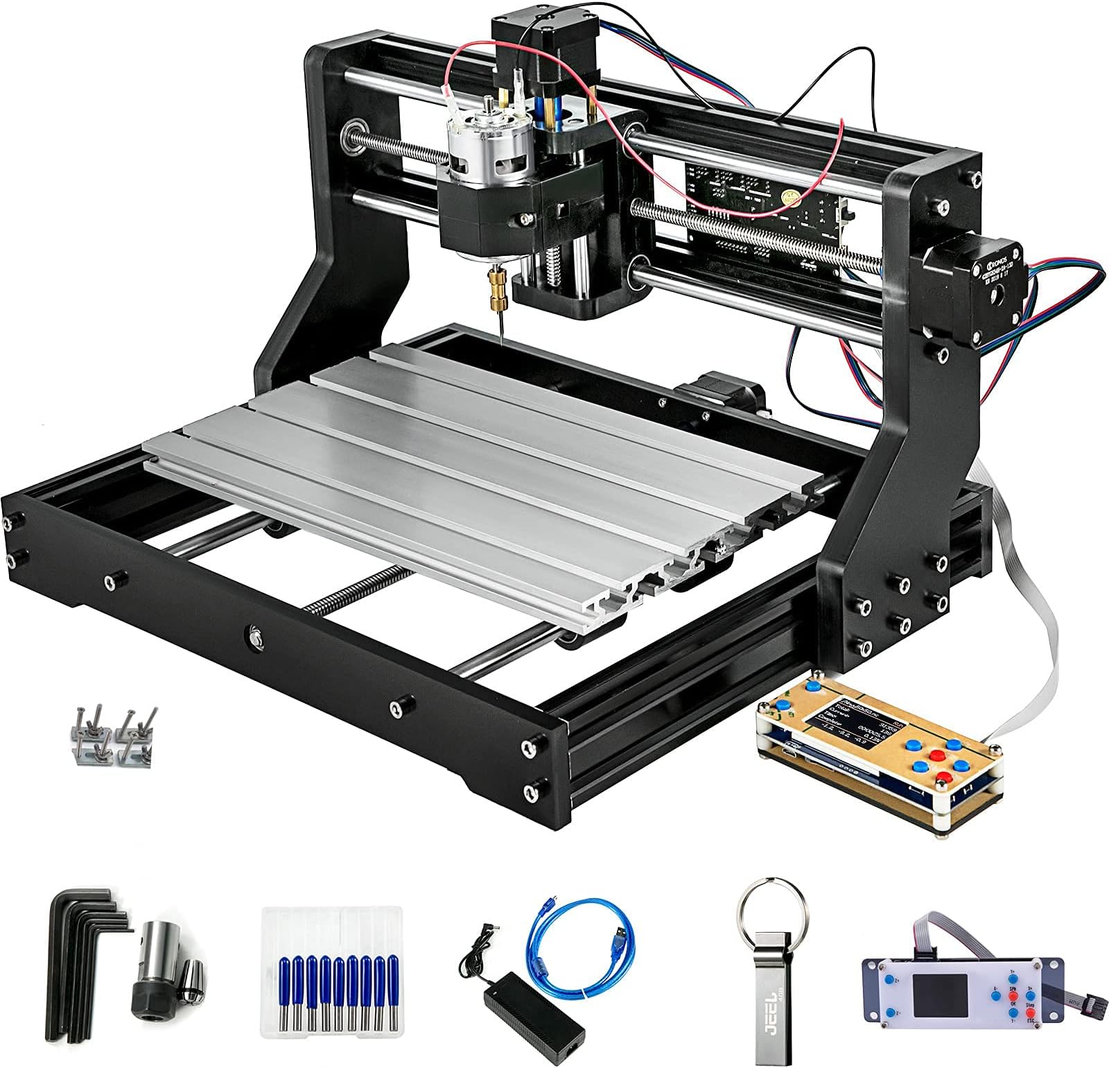 CNC 3018-PRO Router Kit GRBL Control 3 Axis Plastic Acrylic PCB PVC Wood Carving Milling Engraving Machine XYZ Working Area 300x180x45mm