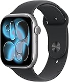 Apple Watch Series 11 [GPS 46mm] Smart Watch with Space Grey Case and Black Sport Band, Sleep Score, Activity Tracker, Health Tracker, Screen Always On - 1