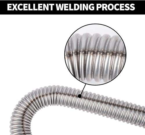Miniatura 6 de Manguera de escape de acero inoxidable, tanque de combustible, manguera de ventilación de gas diésel, longitud de 78.7 pulgadas, tubo de escape