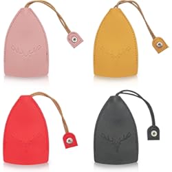 Funda Impermeable Llave Coche FuninCrea 4 fundas extraíbles para llaves, bolsa de piel sintética con broche, funda personalizada para llave de coche con patrón de conejo, carteras portátiles para llaves