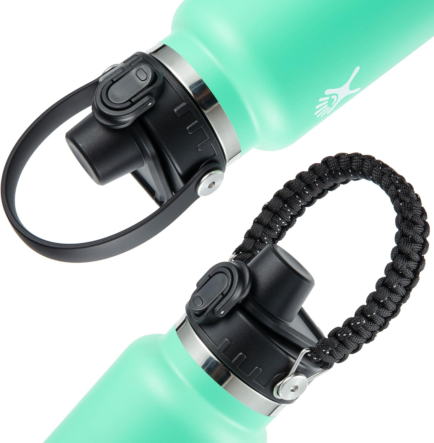 Chug Lid for Hydro Flask 12 oz 20 oz 32 oz 40 oz 64 oz | Wide Mouth Replacement Cap | Leak-Proof & BPA-Free Push-Open Spout with Paracord Handle, Fits Hydroflask, Iron Flask, Nalgene (No Straw) Black - Image 4