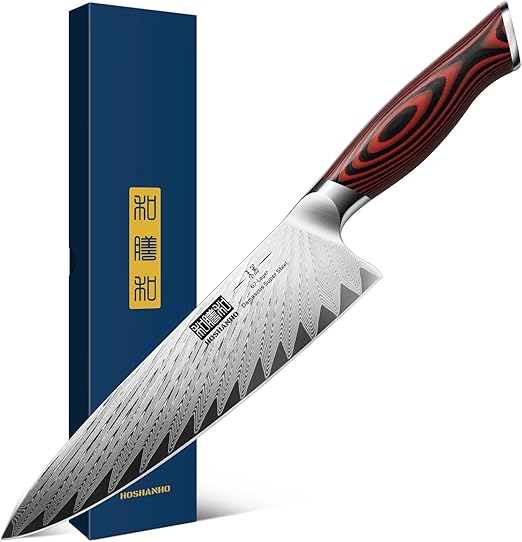 8 Inch Damascus Chef Knife, Professional Japanese Damascus Super Steel Kitchen Knife, Ultra Sharp Cooking Knife with Ergonomic G10 Handle