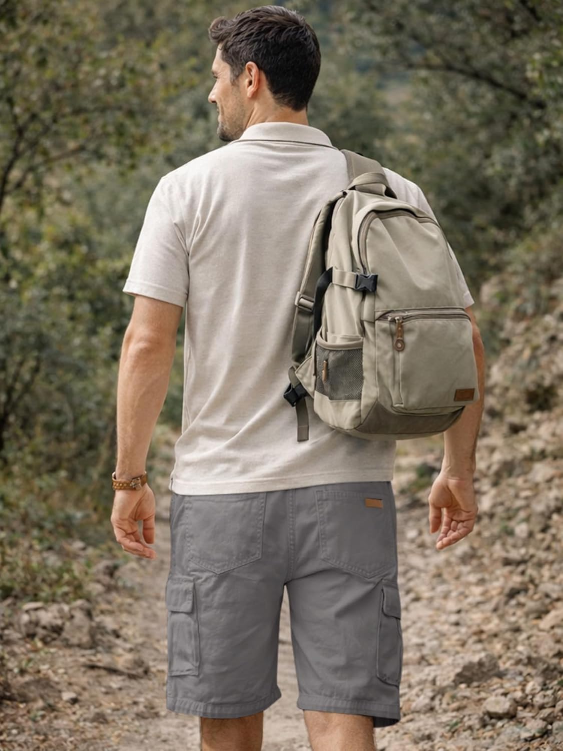 JMIERR Mens Casual Cotton Twill Cargo Shorts Drawstring Classic Chino Stretch Short with 6 Pockets - Image 6