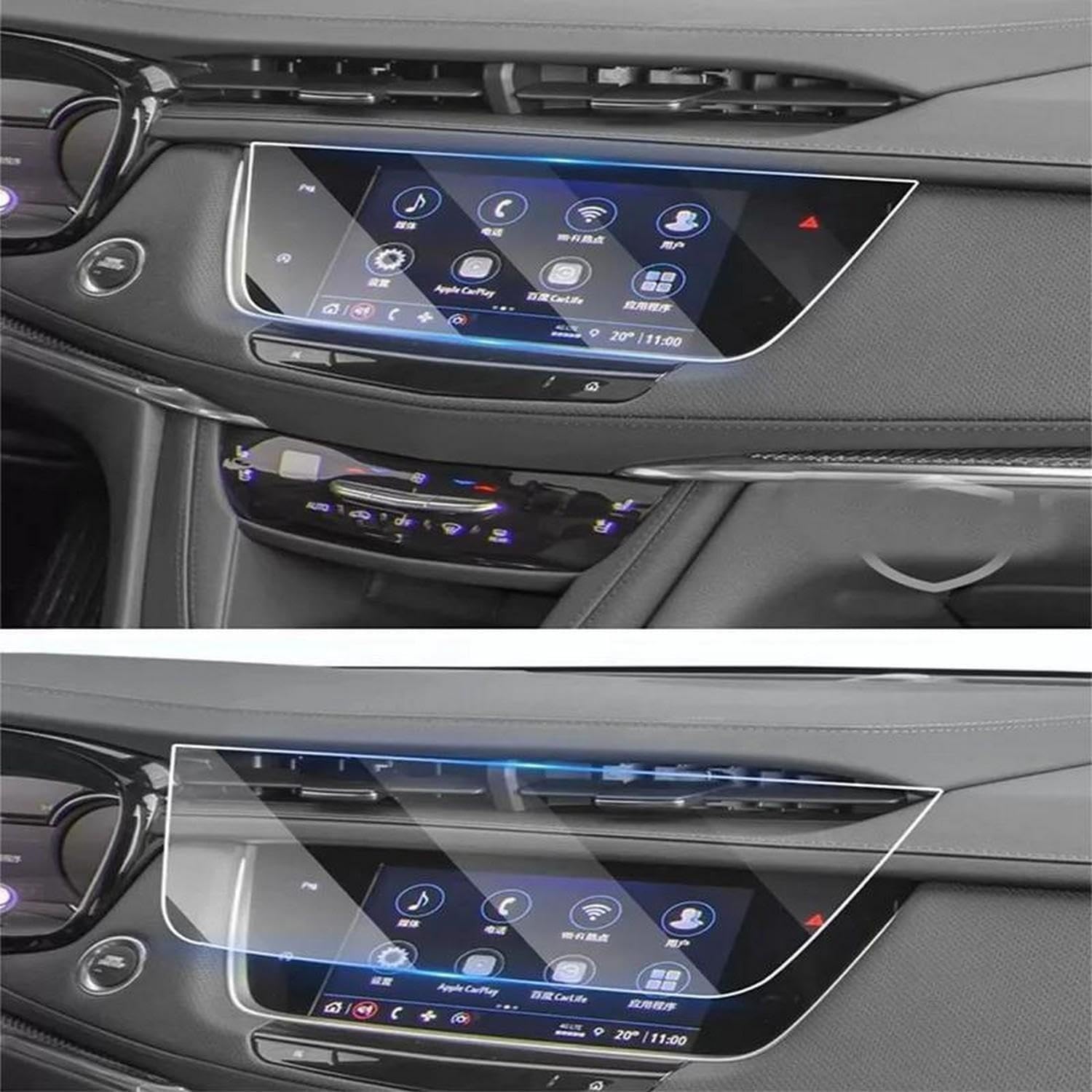 Film de protection en TPU pour Cadillac XT5 : ecran et console centrale préservés