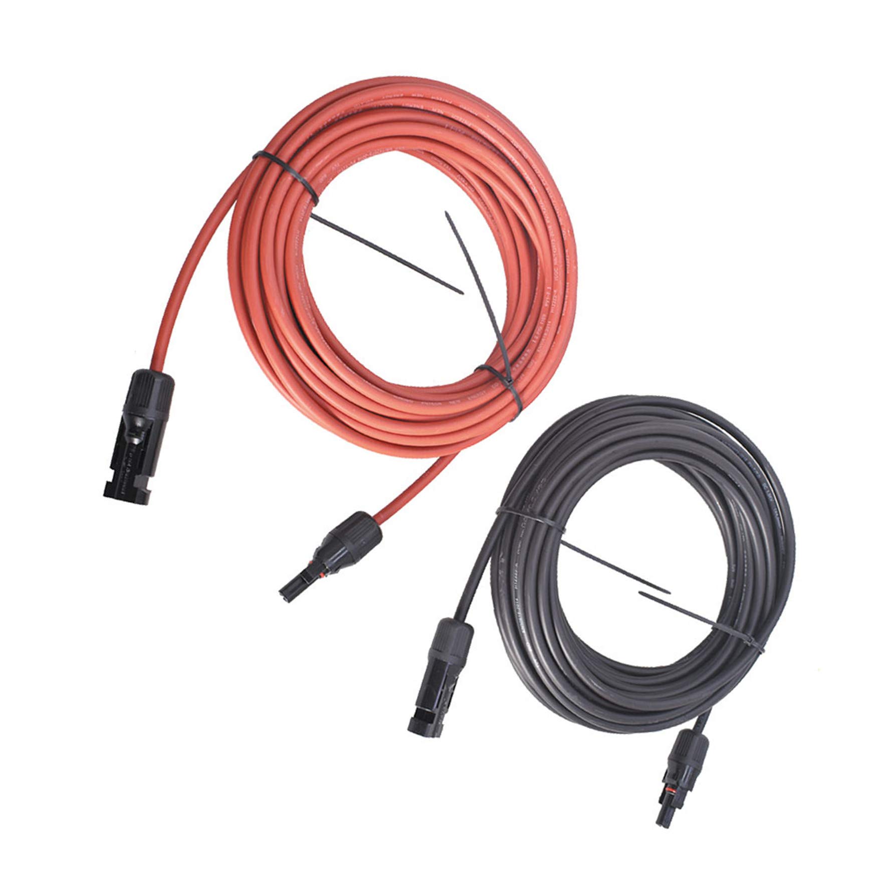 WFLNHB - Cavo di prolunga per pannello solare da 12 m, 12 AWG, colore: Nero + Rosso