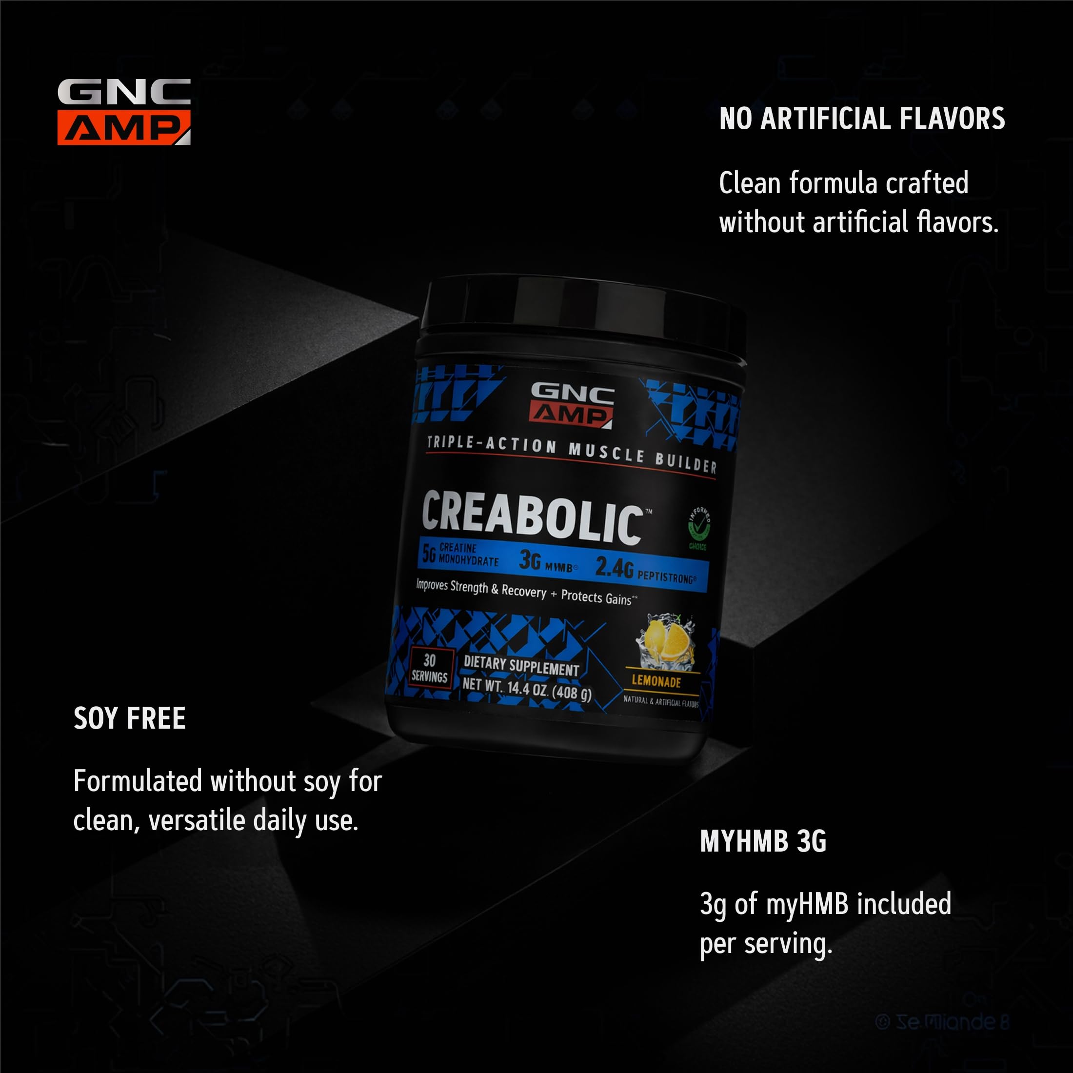 GNC AMP Creabolic Creatine Monohydrate Powder, Lemonade, 30 Servings — Amazon image 5