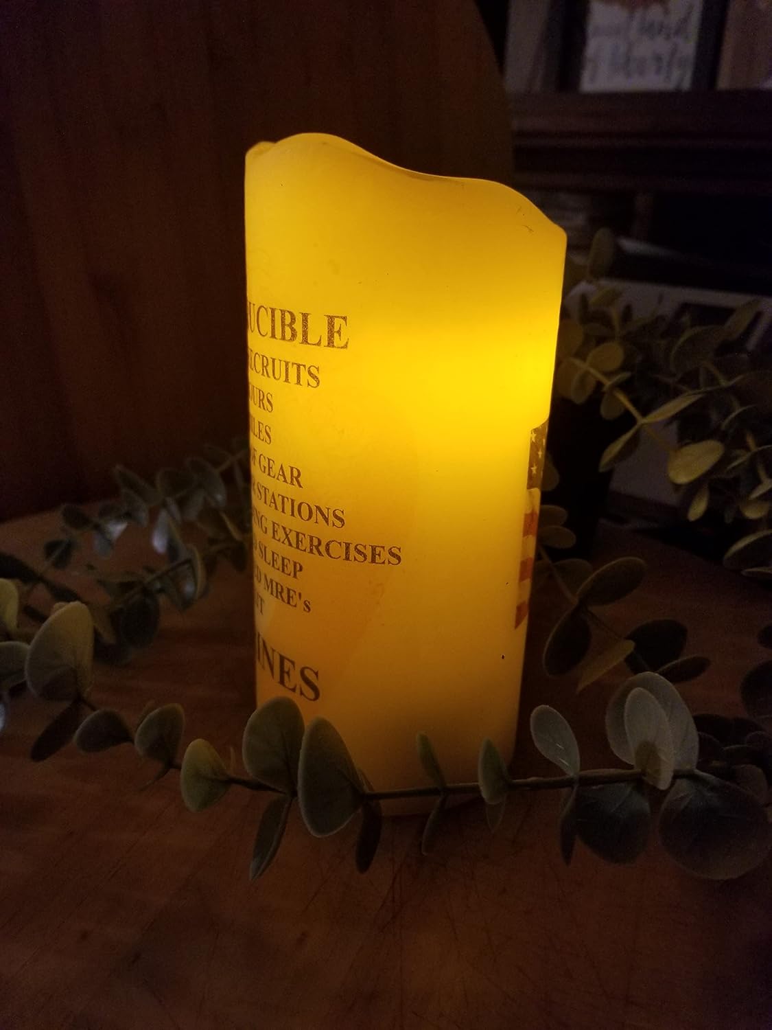 Crucible Candle-EGA- United States Marine Moving Flame Personalized