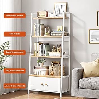 Librero Organizador Minimalista Estante Escalera Marco de