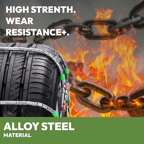 Miniatura 7 de SNOCATENA Cadenas de nieve para coche y SUV, cadena de neumáticos de cable, compatible con ancho de neumático de 195 205 215 225 235 9.252 in -